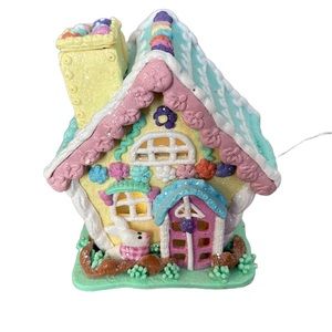 EASTER Spring Mini Gingerbread Pastel HOUSE Glitter Clay Dough LED Light up New